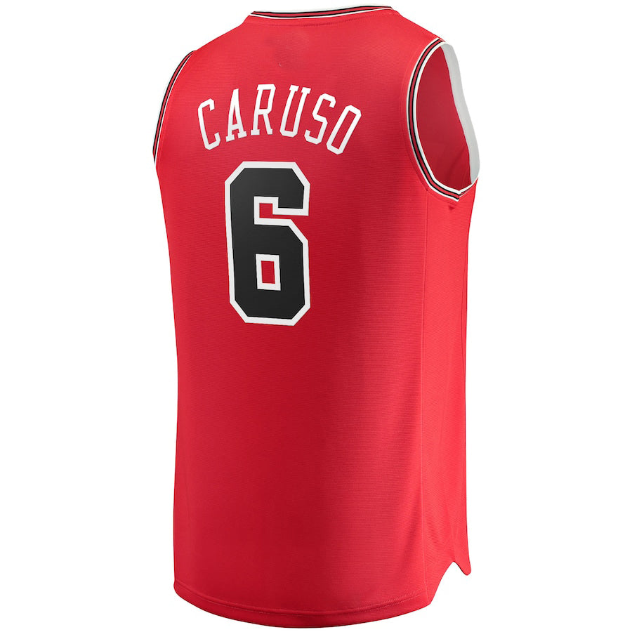 C.Bulls #6 Alex Caruso Fanatics Branded 2021-22 Fast Break Replica Jersey Icon Edition Red Stitched American Basketball Jersey