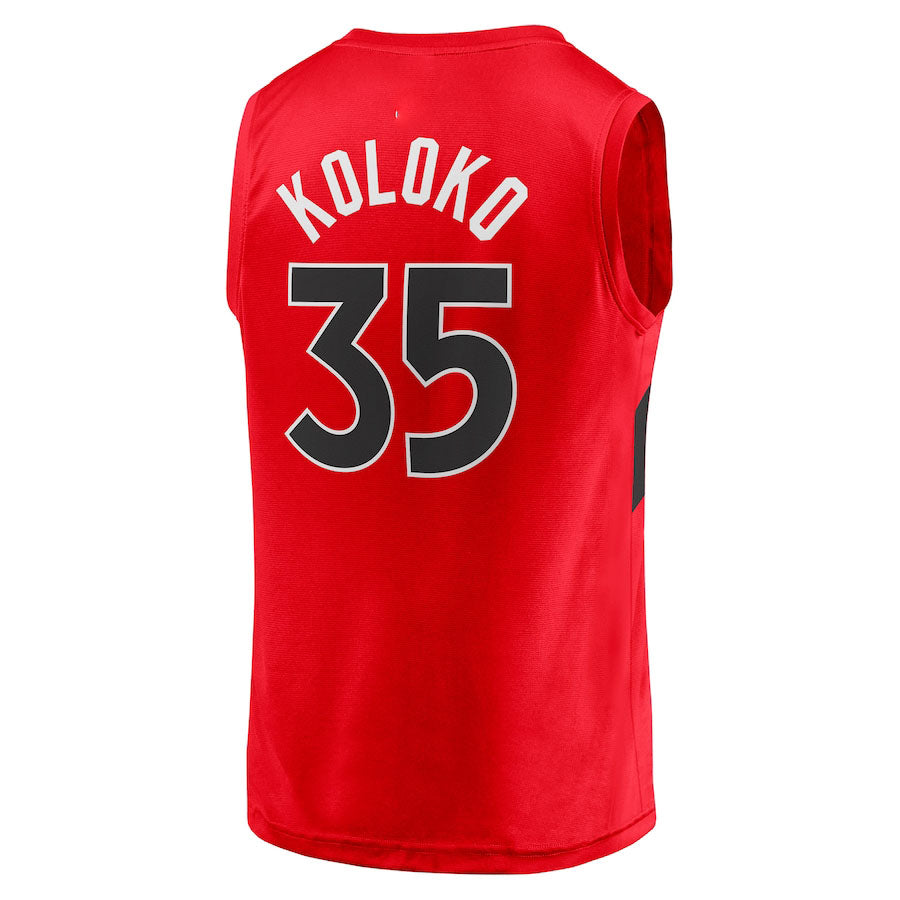 T.Raptors #35 Christian Koloko Fanatics Branded Fast Break Replica Jersey Icon Edition Red Stitched American Basketball Jersey