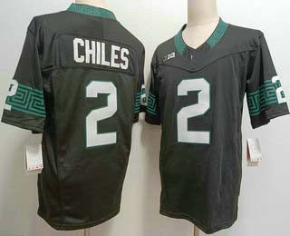 M.State Spartans #2 Aidan Chiles Black FUSE Football Stitched American College Jerseys