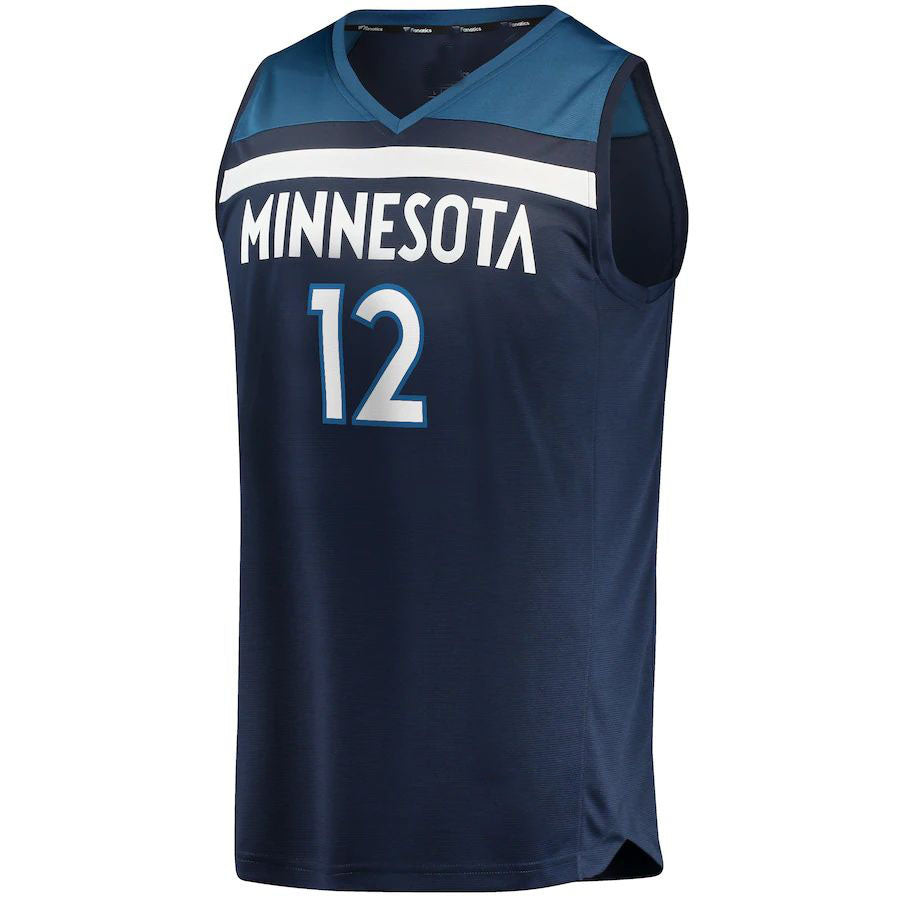 M.Timberwolves #12 Taurean Prince Fanatics Branded 2021-22 Fast Break Replica Jersey Icon Edition Navy Stitched American Basketball Jersey