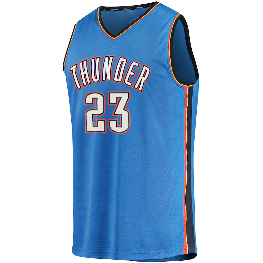 OC.Thunder #23 Tre Mann Fanatics Branded 2021-22 Fast Break Replica Jersey Blue Icon Edition Stitched American Basketball Jersey