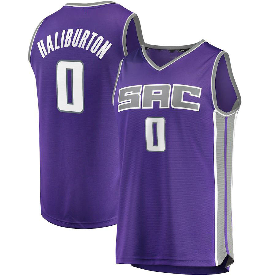 S.Kings #0 Tyrese Haliburton Fanatics Branded Draft First Round Pick Fast Break Replica Jersey Purple - Icon Edition Icon Edition Purple Stitched American Basketball Jersey