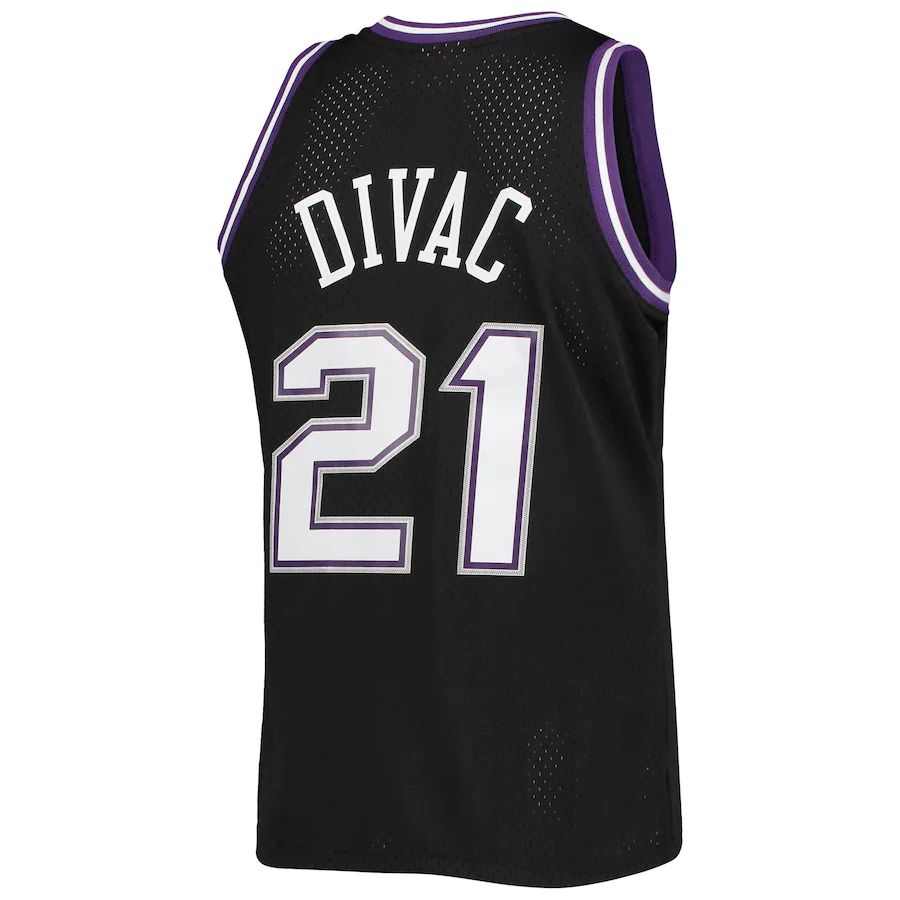 S.Kings #21 Vlade Divac Mitchell & Ness 2000-01 Team Hardwood Classics Swingman Jersey Black Stitched American Basketball Jersey