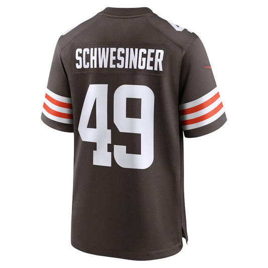 C.Browns #49 Carson Schwesinger Brown Vapor F.U.S.E. Limited Jersey Stitched American Football Jerseys
