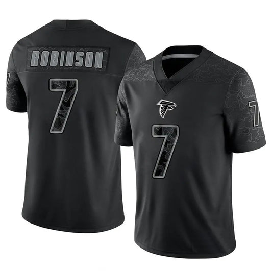 A.Falcons #7 Bijan Robinson Black RFLCTV Limited Jersey