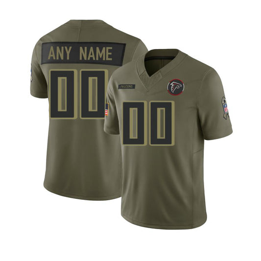 Custom A.Falcons Olive 2025 Salute To Service Limited Jersey