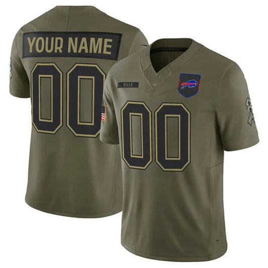 Custom B.Bills Olive 2025 Salute to Service Vapor F.U.S.E. Limited Jersey