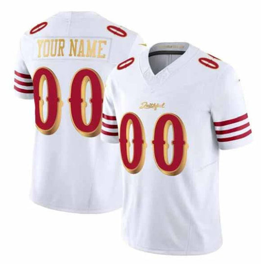 Custom SF.49ers White Gold 2025 F.U.S.E. Rivalries Vapor Limited Jersey