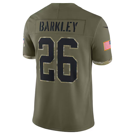 P.Eagles #26 Saquon Barkley Olive Salute To Service Limited Jerseys