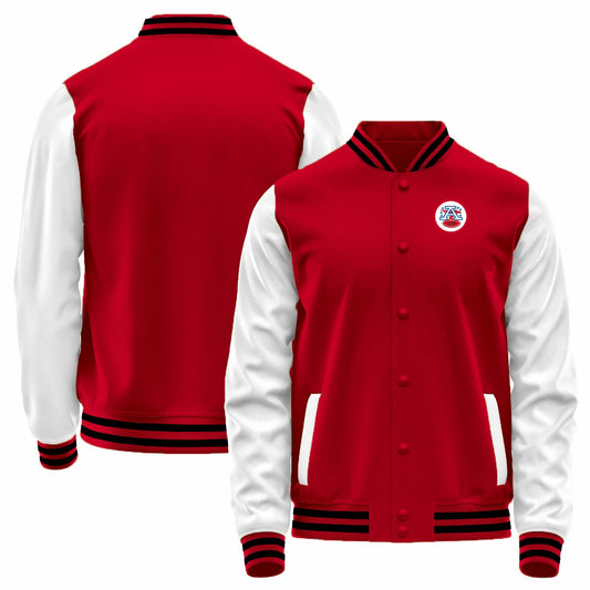 Custom KC.Chiefs Red-White Bomber Full-Snap Varsity Letterman Jacket