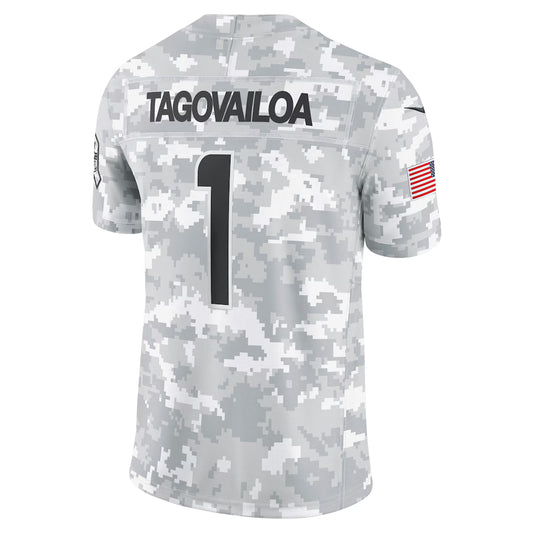 M.Dolphins #1 Tua Tagovailoa Arctic Camo 2024 Salute to Service Limited Jersey